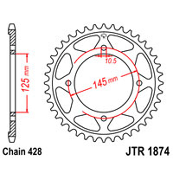 JT JT Rear Sprockets R/W 1874-59 YAM